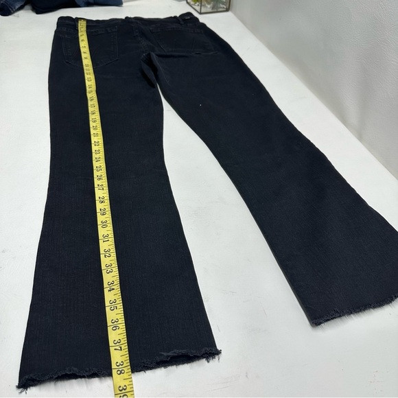 Mother the hustler ankle fray Women's Black Flare Jeans size 31 - Picture 5 of 11